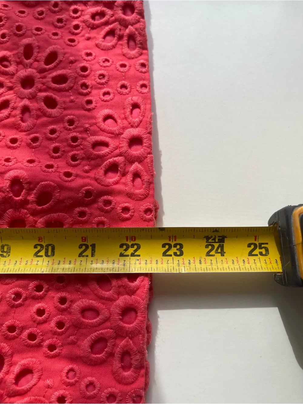 J. Crew Coral Eyelet Pencil midi Skirt